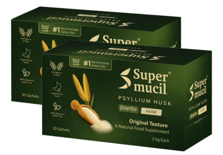 SUPERMUCIL Psyllium Husk (Sat Isabgol) Sachets: 30 Sachets (3.5 Grams each)