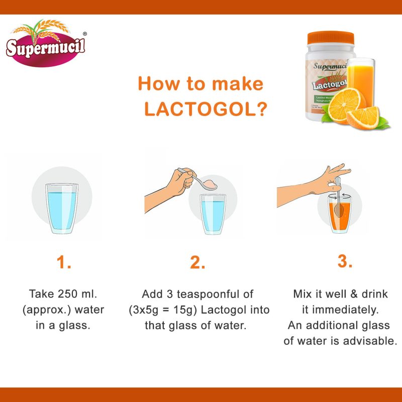 SUPERMUCIL LactoGol : Lactitol Monohydrate with Ispaghula : 90 Gms. - Image 3