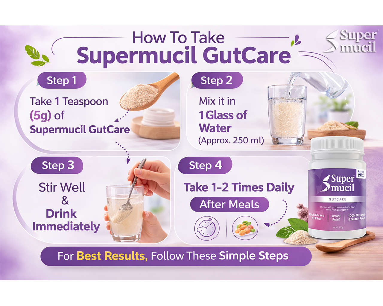 SUPERMUCIL GutCare (Isabgol): 100 gms - Image 5