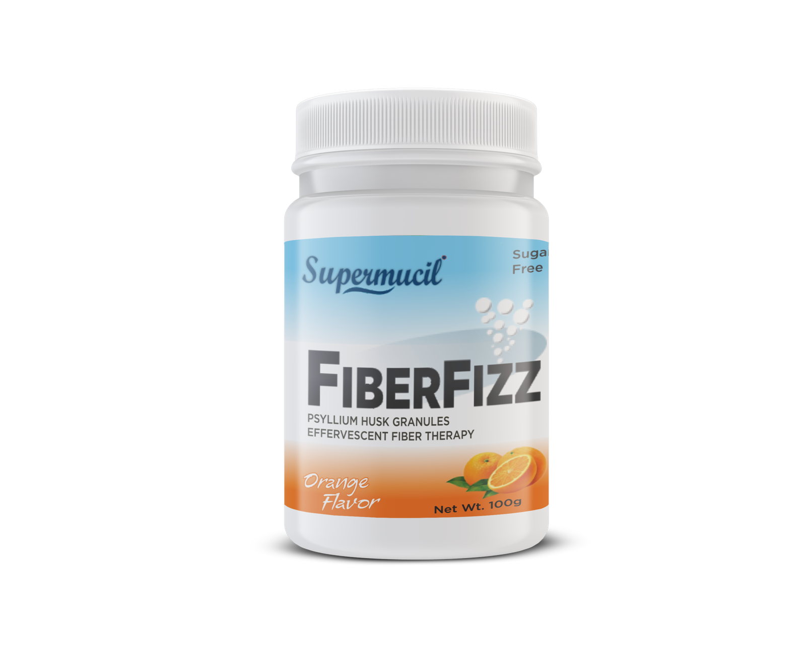 SUPERMUCIL FiberFizz Psyllium Effervescent 100 Gms Orange Flavor Sugar Free