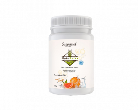 SUPERMUCIL NatuRelax Isabgol Psyllium Fibre Supplement Orange Flavor Sugar Free 100gm