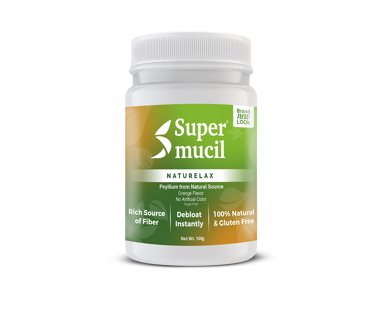 SUPERMUCIL NatuRelax Isabgol (Psyllium) Fibre Supplement: Orange Flavor: Sugar Free 100gm