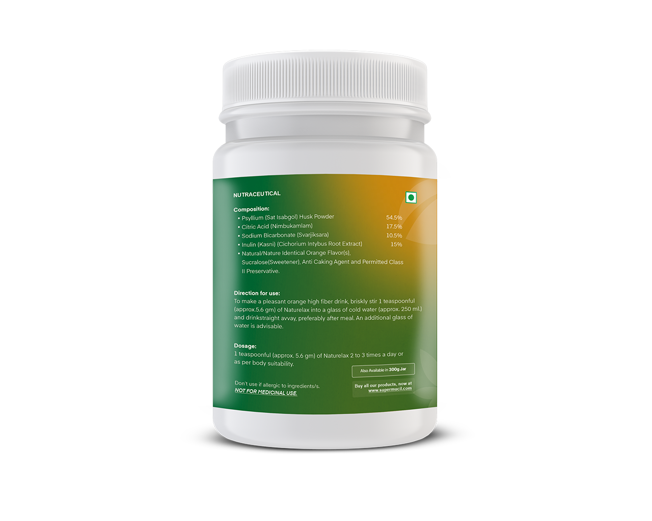 SUPERMUCIL NatuRelax Isabgol (Psyllium) Fibre Supplement: Orange Flavor: Sugar Free 100gm - Image 3