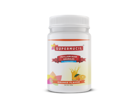 SUPERMUCIL Psyllium Granules 100 Gms Orange Flavor Sugar Free 1