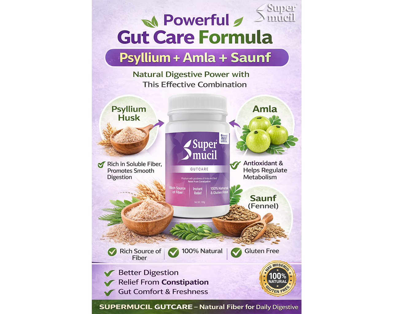 SUPERMUCIL GutCare (Isabgol): 100 gms - Image 7