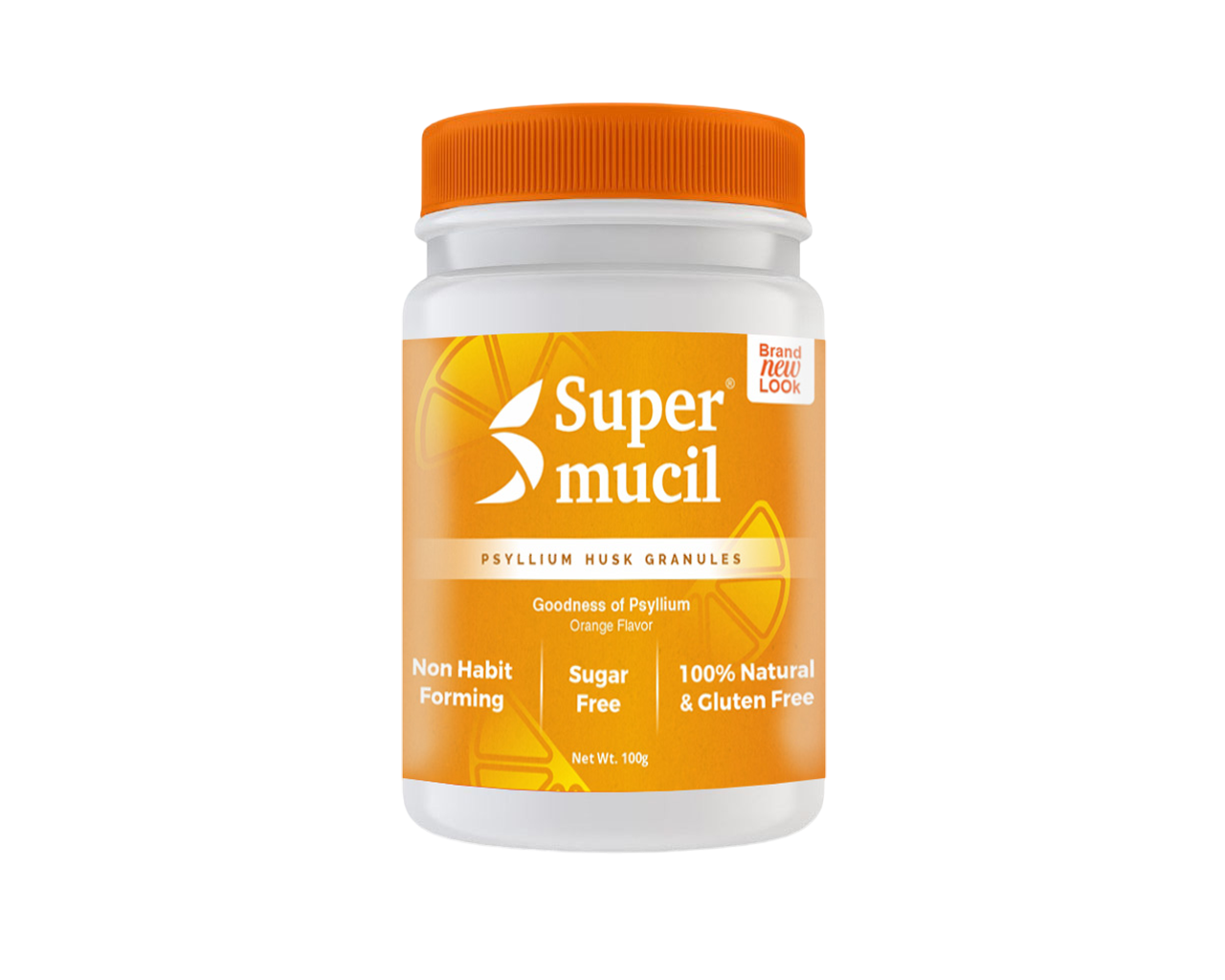 Supermucil Psyllium Husk Granules Orange Flavor 100g | Sugar Free Natural Fiber Supplement