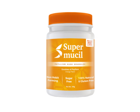 SUPERMUCIL Psyllium Granules: 100 Gms Orange Flavor: Sugar Free
