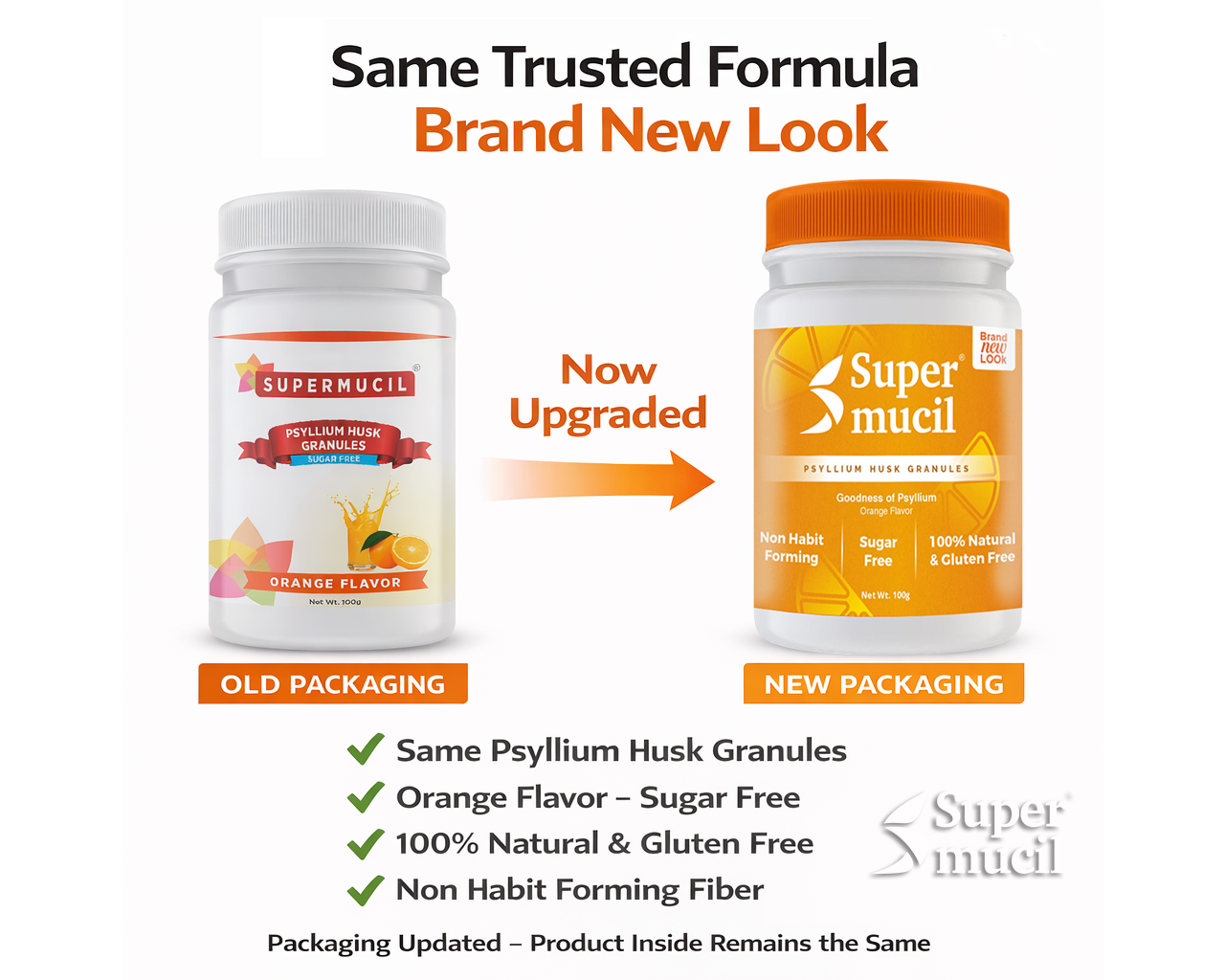 Supermucil Psyllium Husk Granules Orange Flavor 100g | Sugar Free Natural Fiber Supplement - Image 4