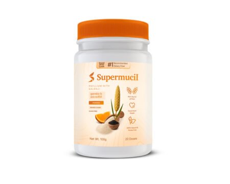 Supermucil Psyllium Husk with Kalonji Powder 100g | Orange Flavor | Sugar Free | High Fiber Digestive Supplement