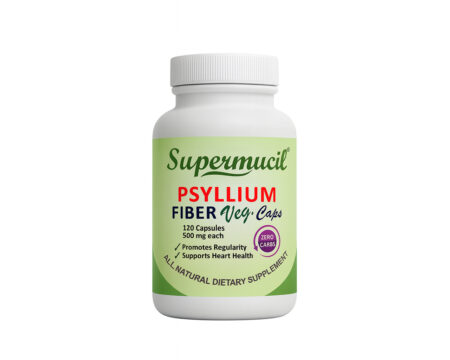 SUPERMUCIL Psyllium Veg. Capsules: 120 Capsules (500 mg each)