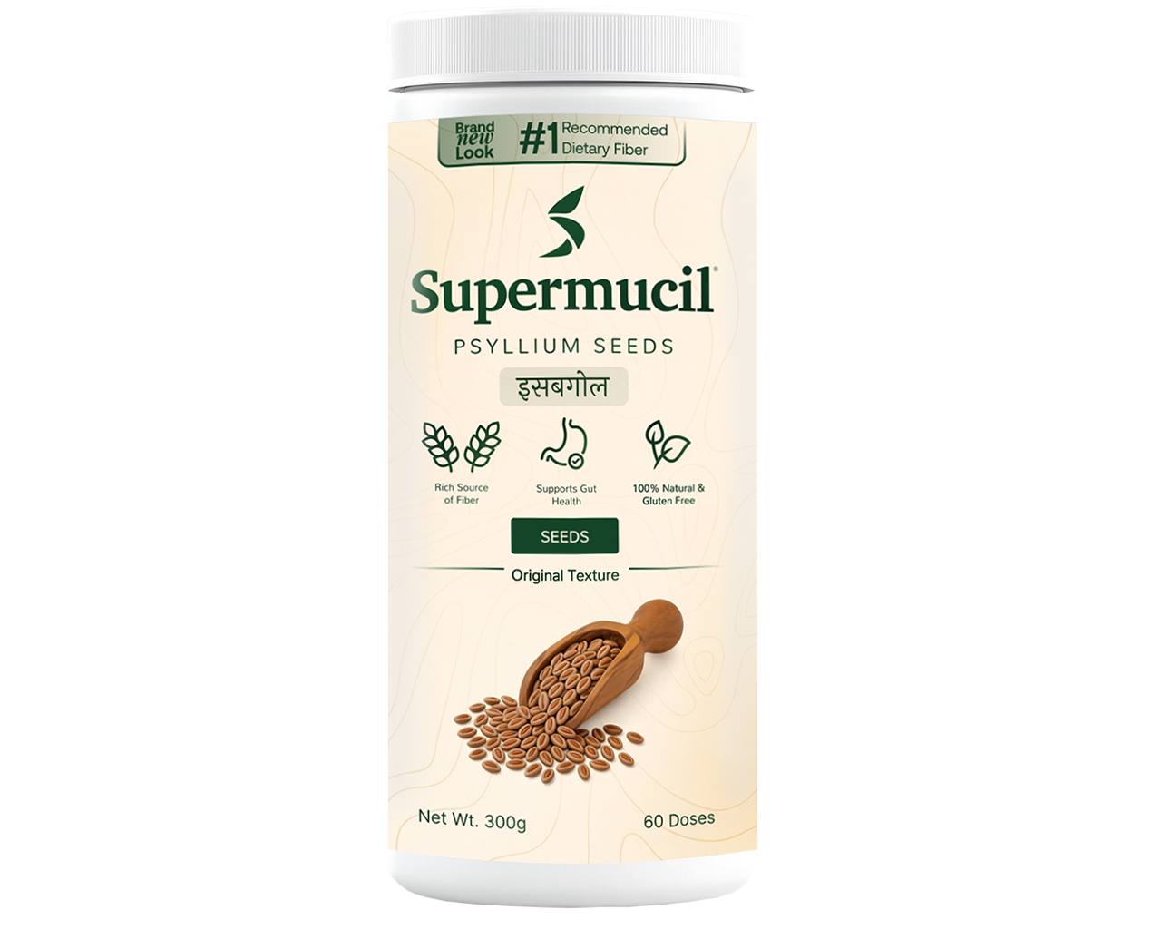Supermucil Psyllium Seeds 300g | 100% Natural Isabgol Seeds for Digestive Health, Constipation Relief & Daily Fiber Support