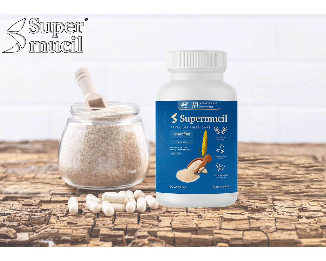 SUPERMUCIL Psyllium Capsules: 120 Capsules (500 mg each) - Image 4