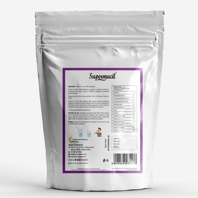 SUPERMUCIL Psyllium Husk (Sat Isabgol): 300 Gms - Image 2