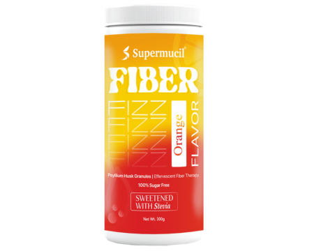 SUPERMUCIL FiberFizz: Psyllium (Sat Isabgol) Effervescent: 300 Gms Orange Flavor: Sugar Free