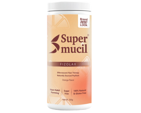 SUPERMUCIL Fizolax: Psyllium (Sat Isabgol) Effervescent: 300 Gms Orange Flavor: Sugar Free
